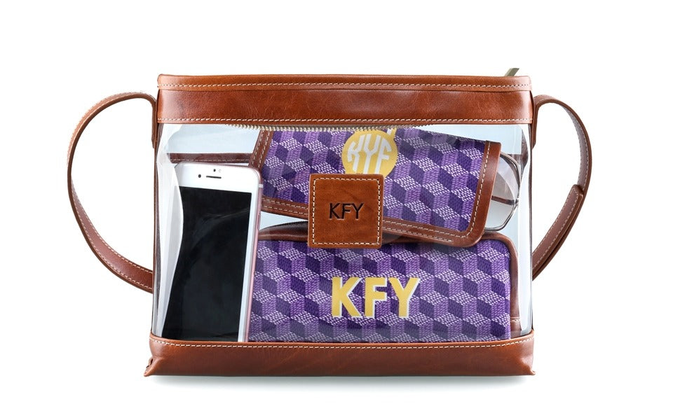 Clear Norfolk Crossbody in Florentine Leather