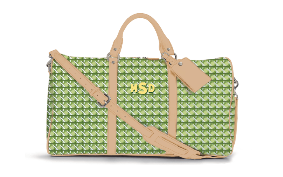 Barrington Gifts monogrammed men's travel bag with custom patterns
