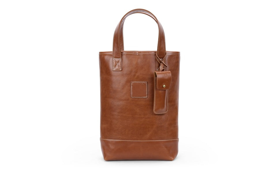 Westport Wine Tote in Florentine Leather