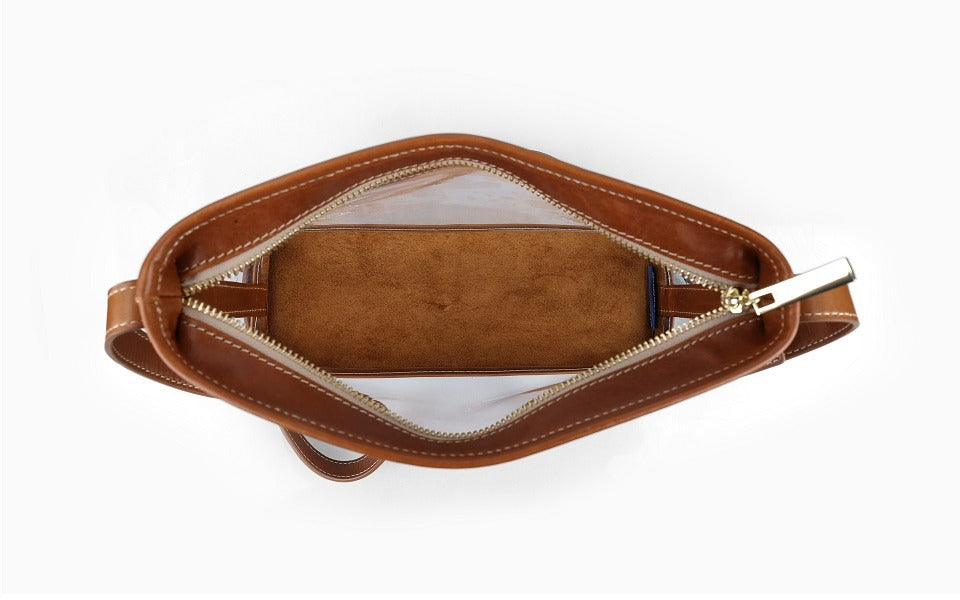 Clear Norfolk Crossbody in Florentine Leather