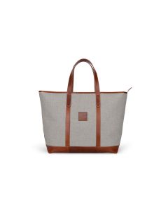 St. Charles Zippered Yacht Tote - Leather Patch