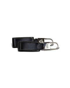 Chapman Key Fob - Black Florentine Leather front and back view