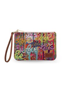 Everyday Essentials Pouch with Wristlet - Allison Castillo Leather Patch
