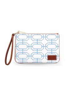 Everyday Essentials Pouch with Wristlet - Fenwick Fields Leather Patch