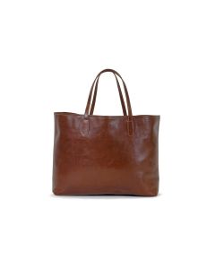 St. Anne Tote - British Tan Florentine Leather full frontal