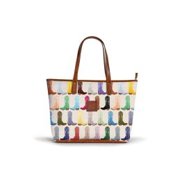 St. Anne Personalized Zippered Tote - Leather Patch