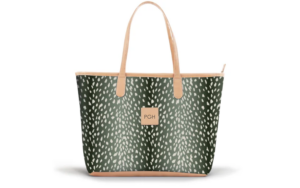 Savannah Zippered Tote - Leather Patch